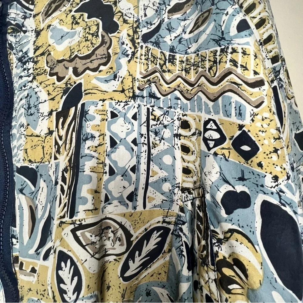 Vintage Bogari 100% Silk Floral Bomber Jacket -Navy/Cream Multi Size Small EUC - Picture 2 of 4